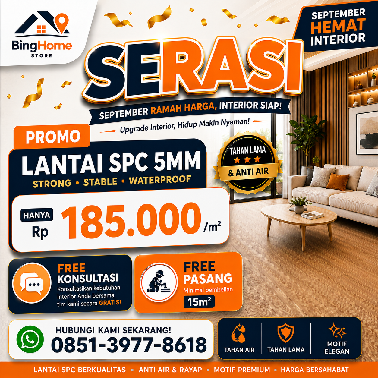 promo spc 5mm free pasang binghome